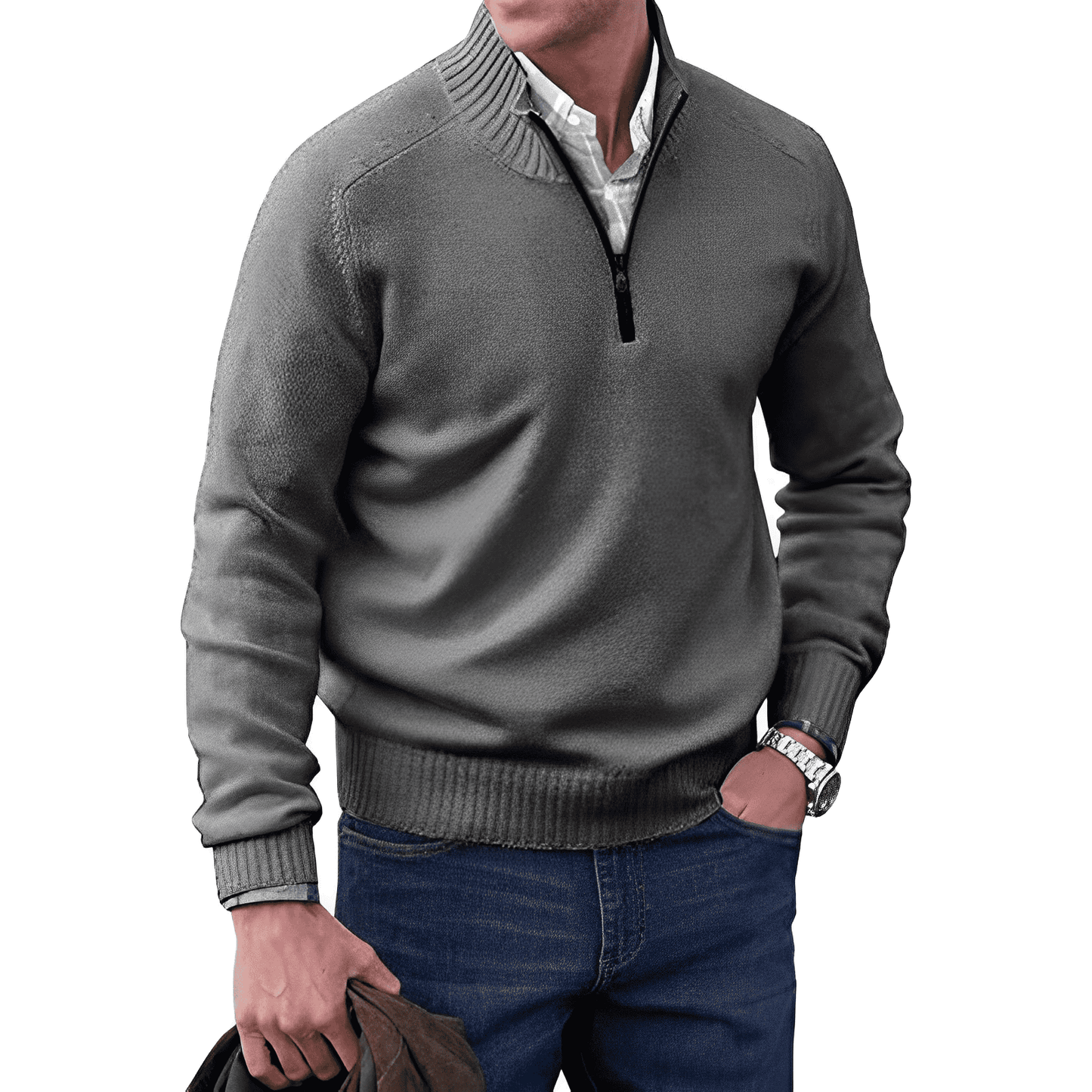 Carter™ – Kaschmirpullover mit Reißverschluss