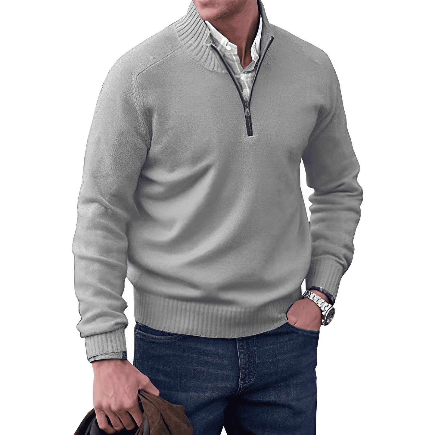 Carter™ – Kaschmirpullover mit Reißverschluss